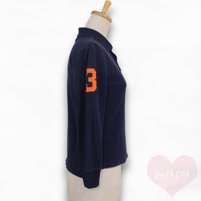 POLO RALPH LAUREN ビッグポニー 長袖ポロシャツ ネイビー レディース