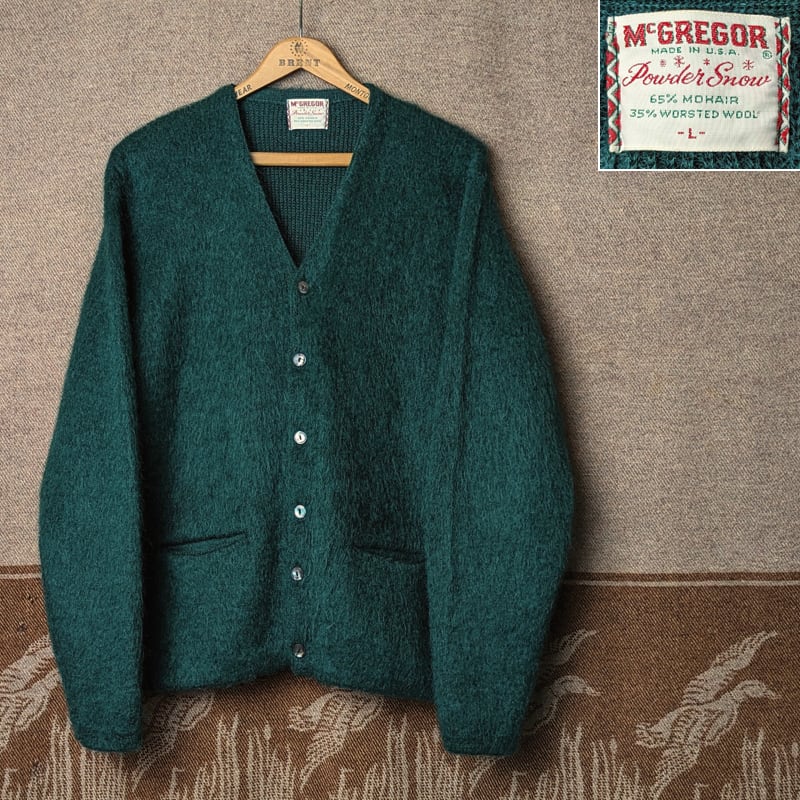 60s McGREGOR Powder Snow Mohair Cardigan （L） | Wonder Wear