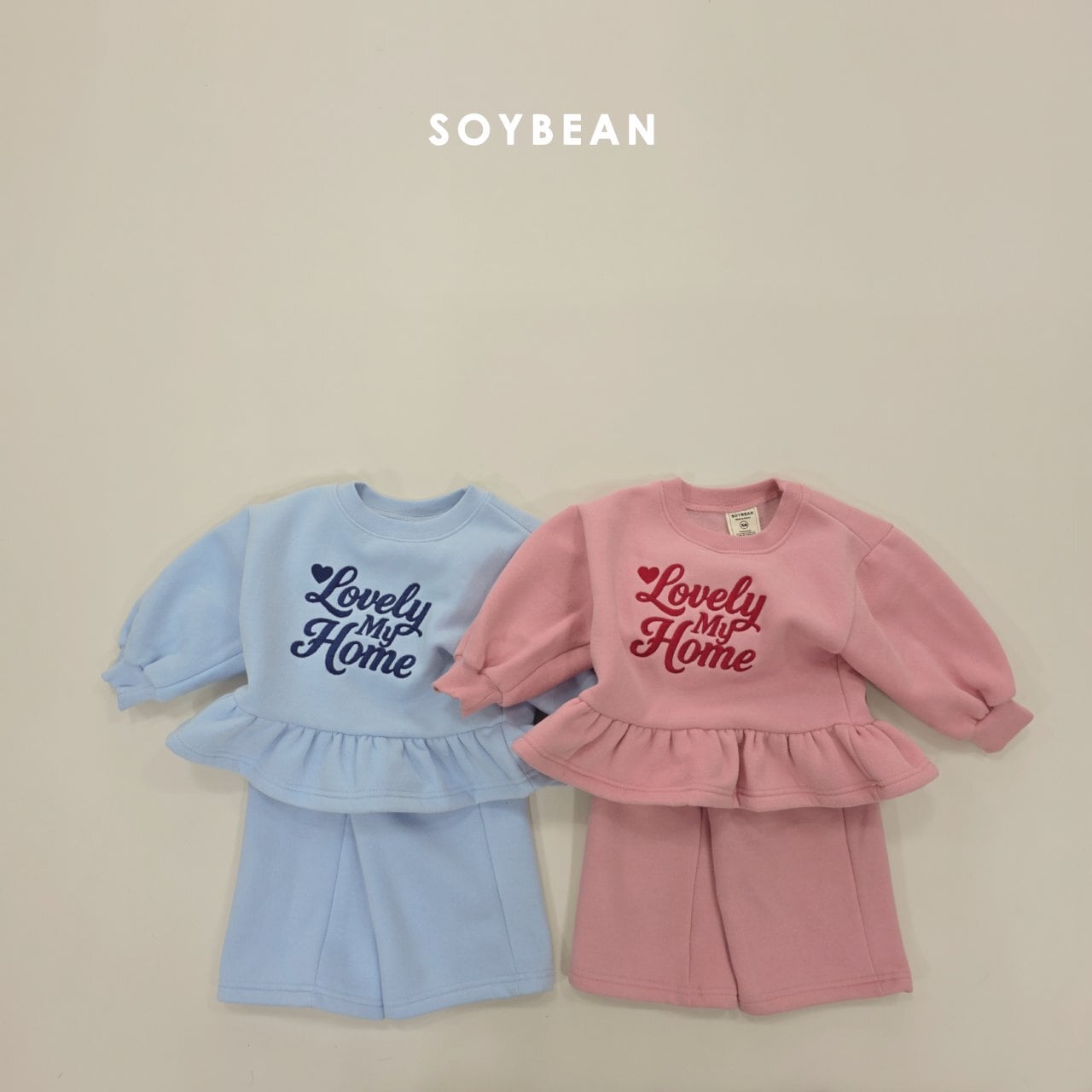 «予約»«ジュニアサイズあり»«soybean» ラブリーフリルセットアップ 2colors