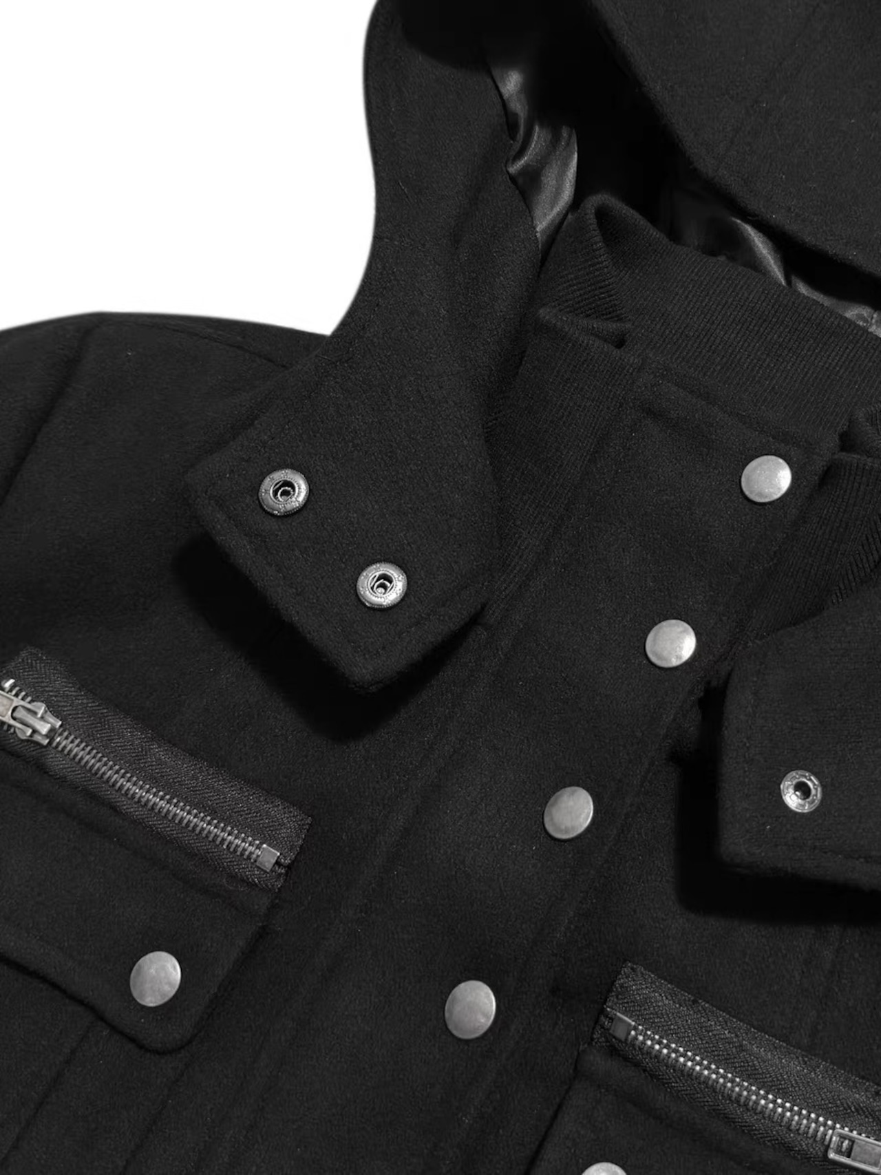 【CinderVein】Multi-Zip Hooded Cargo Jacket