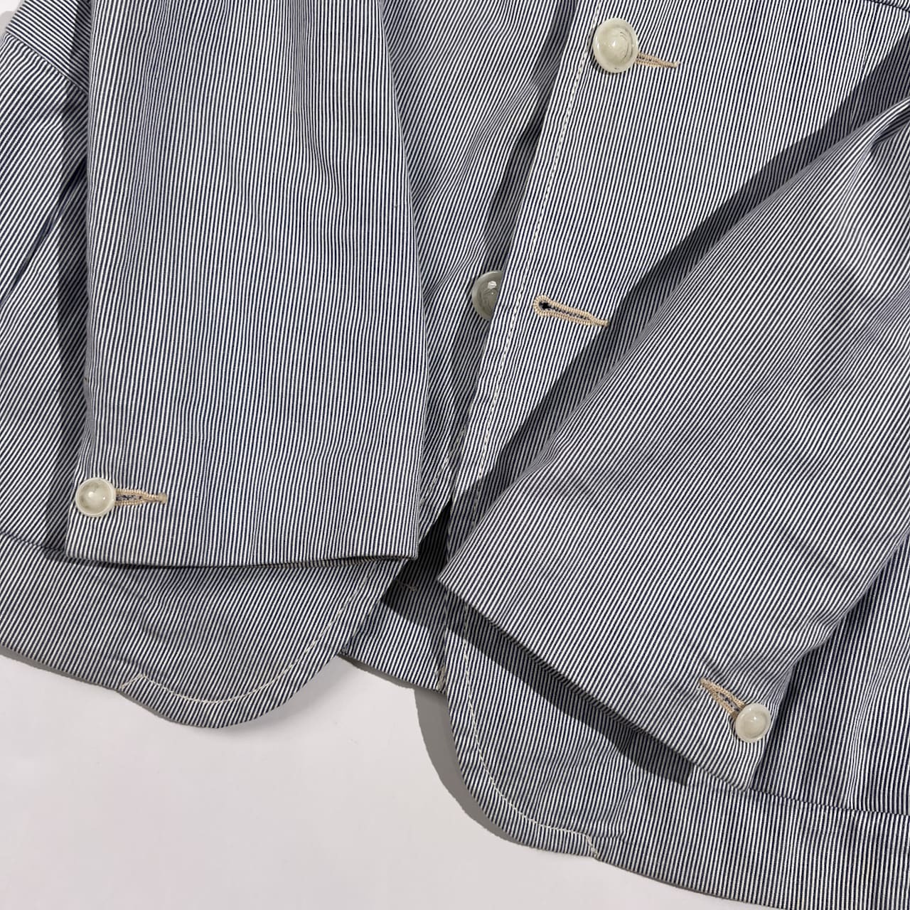 The DUFFER of St.GEORGE ザ・ダファー・オブ・セントジョージ ストライプ 背抜き テーラードジャケット サイズ L /ネイビー系 メンズ