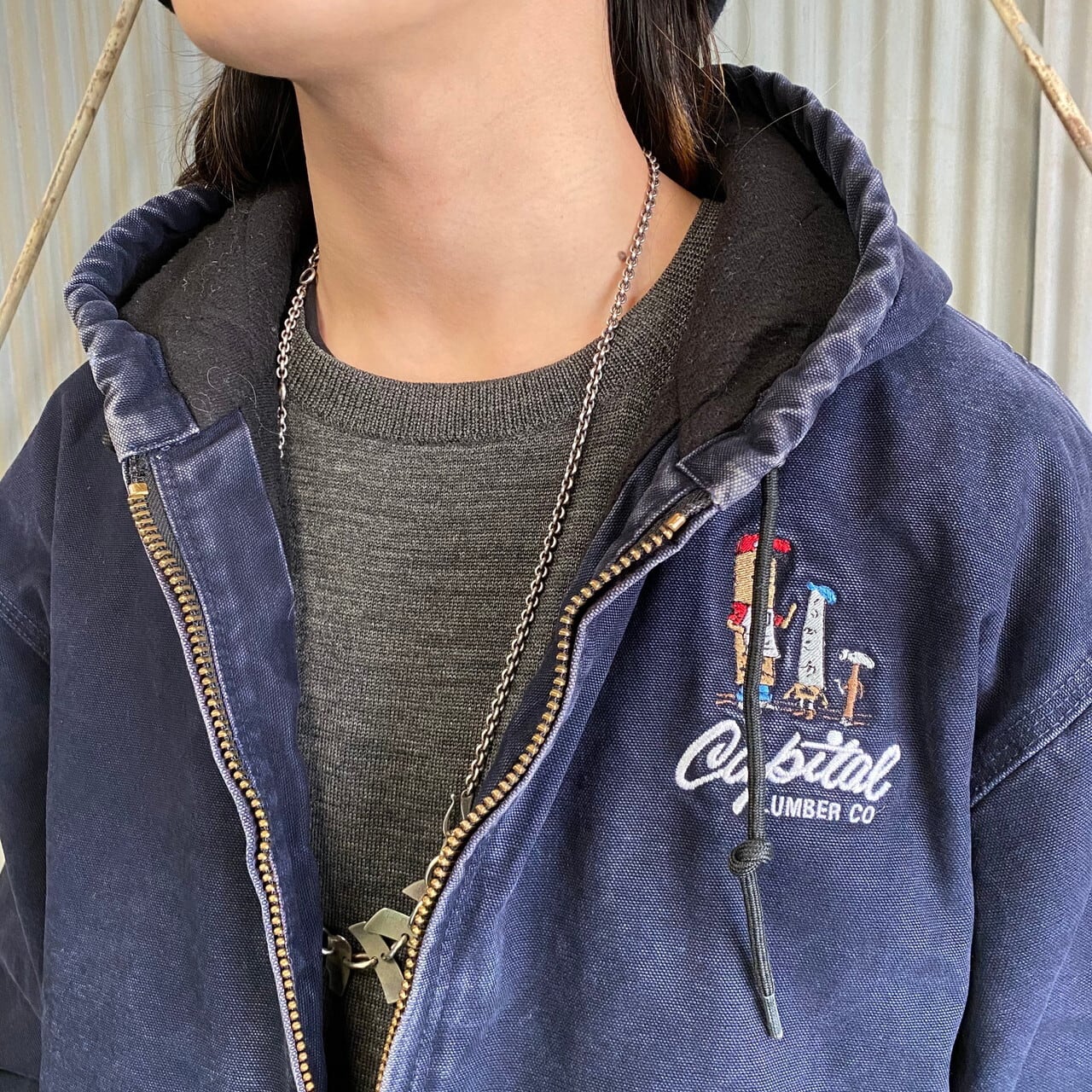 Carhartt カーハート 刺繍入り アクティブジャケット メンズXL 古着 