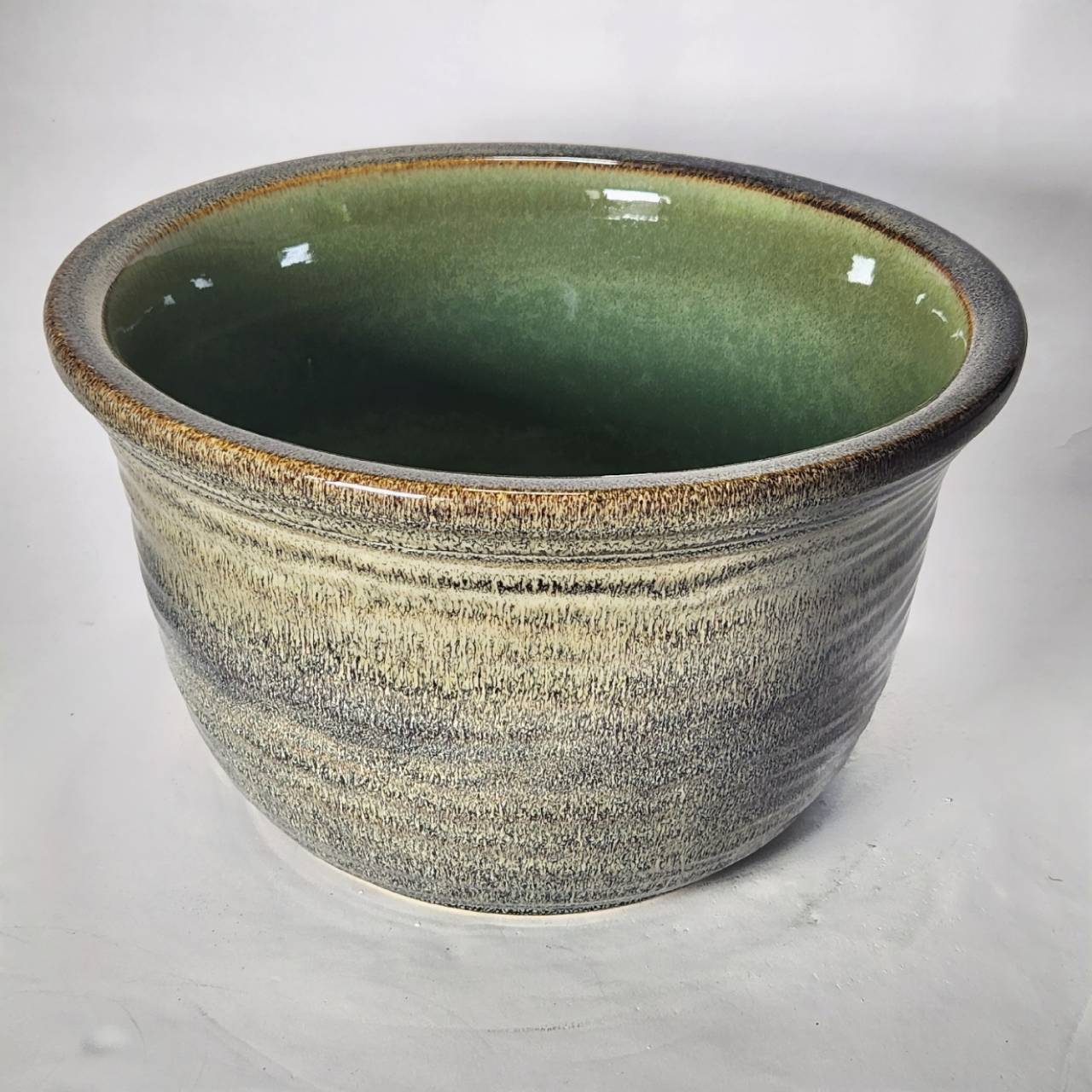 天目ひねり水鉢 11号 ／睡蓮鉢（信楽焼き・陶器・水鉢・めだか鉢