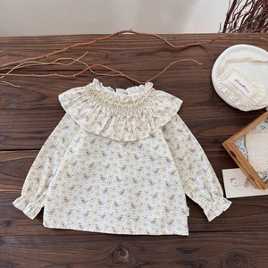 【予約商品】[73-110cm] smocking collar cotton blouse
