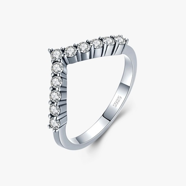 sterling silver vline ring