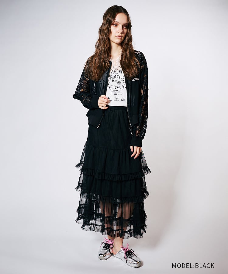 レーススリーブメッシュブルゾン (BLACK) CQ-48114 | COOLA | クーラ