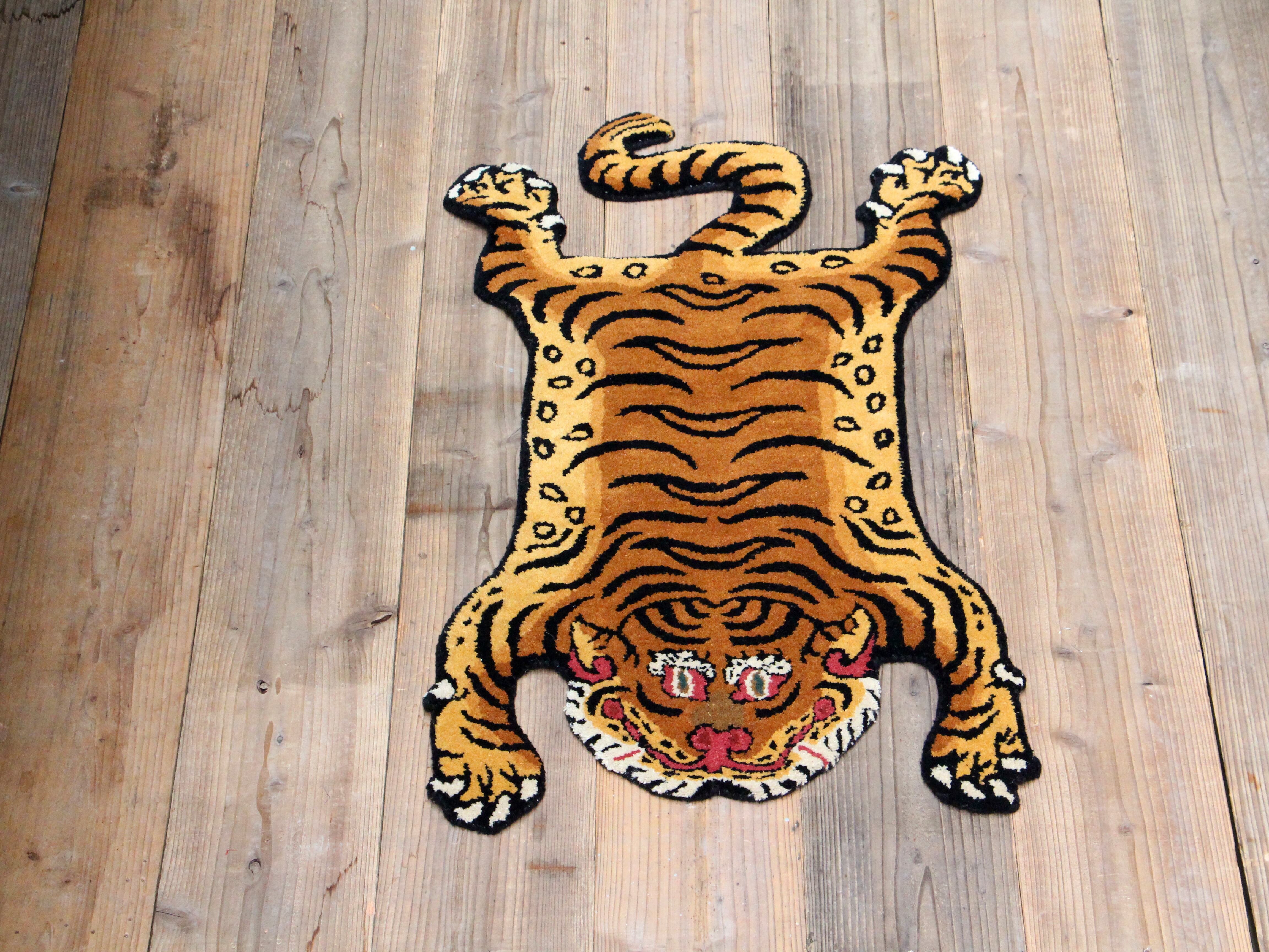 チベタンタイガーラグ ラージ DETAIL Tibetan Tiger Rug DTTR-02   Lサイズ - 3