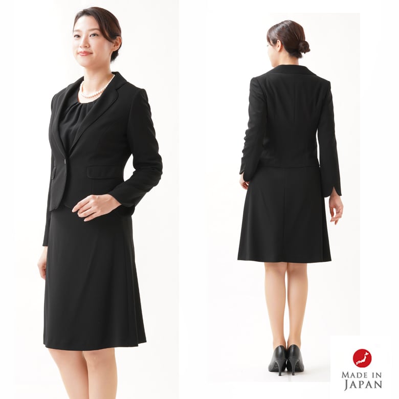 3点セットスーツ ブラックフォーマル RL3744【ジャケット＋ブラウス＋
