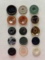 Japanese Vintage 大型ボタン 15個セット レトロボタン 30mm〜38mmサイズ 昭和レトロ アクセサリーパーツ デコレーション材