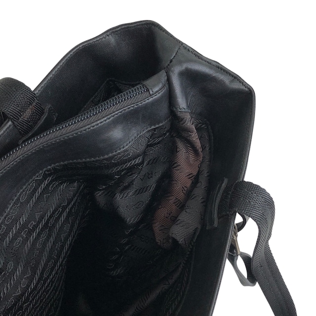 PRADA プラダ トートバッグ ブラック トライアングルロゴ ナイロン vintage ヴィンテージ オールド 885ief