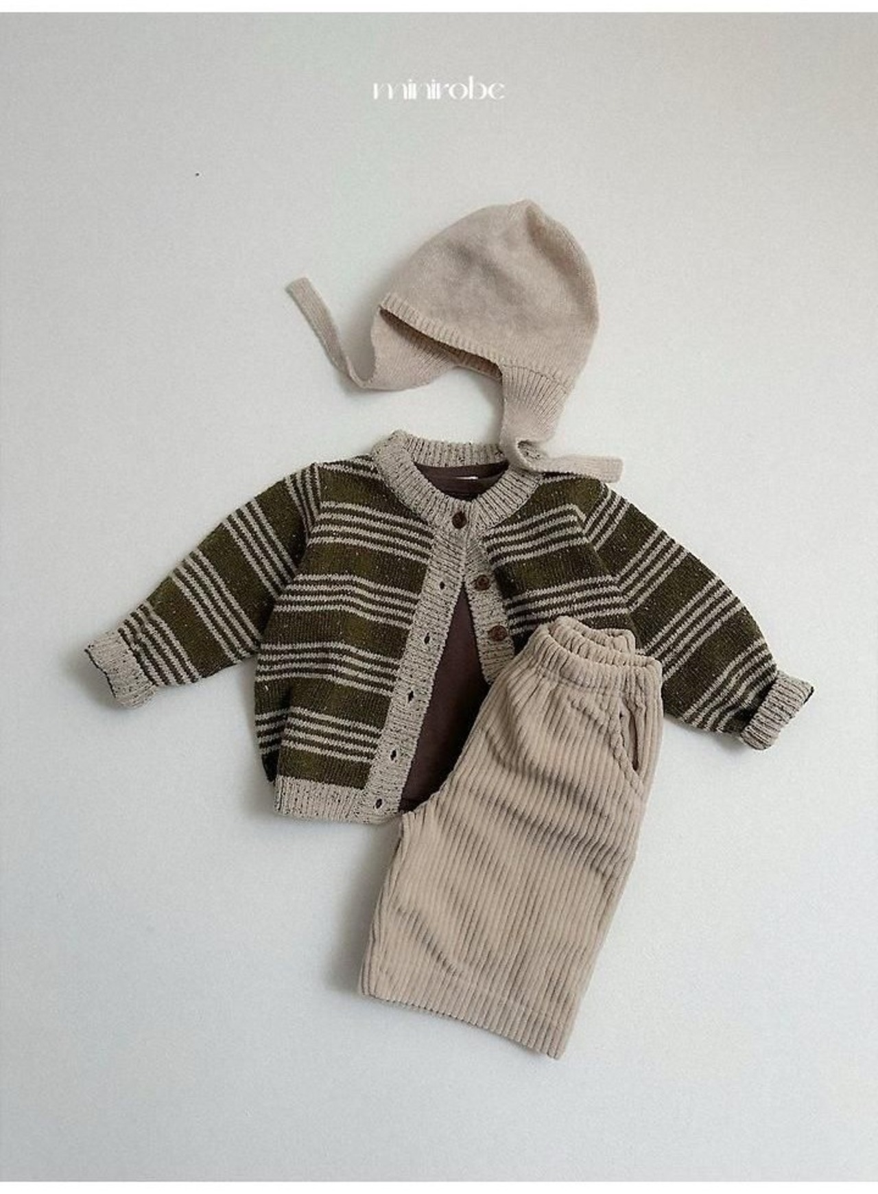 〖取寄〗韓国子供服 / 26winter / minirobe / ラインカーディガン / キッズ *S~XL*