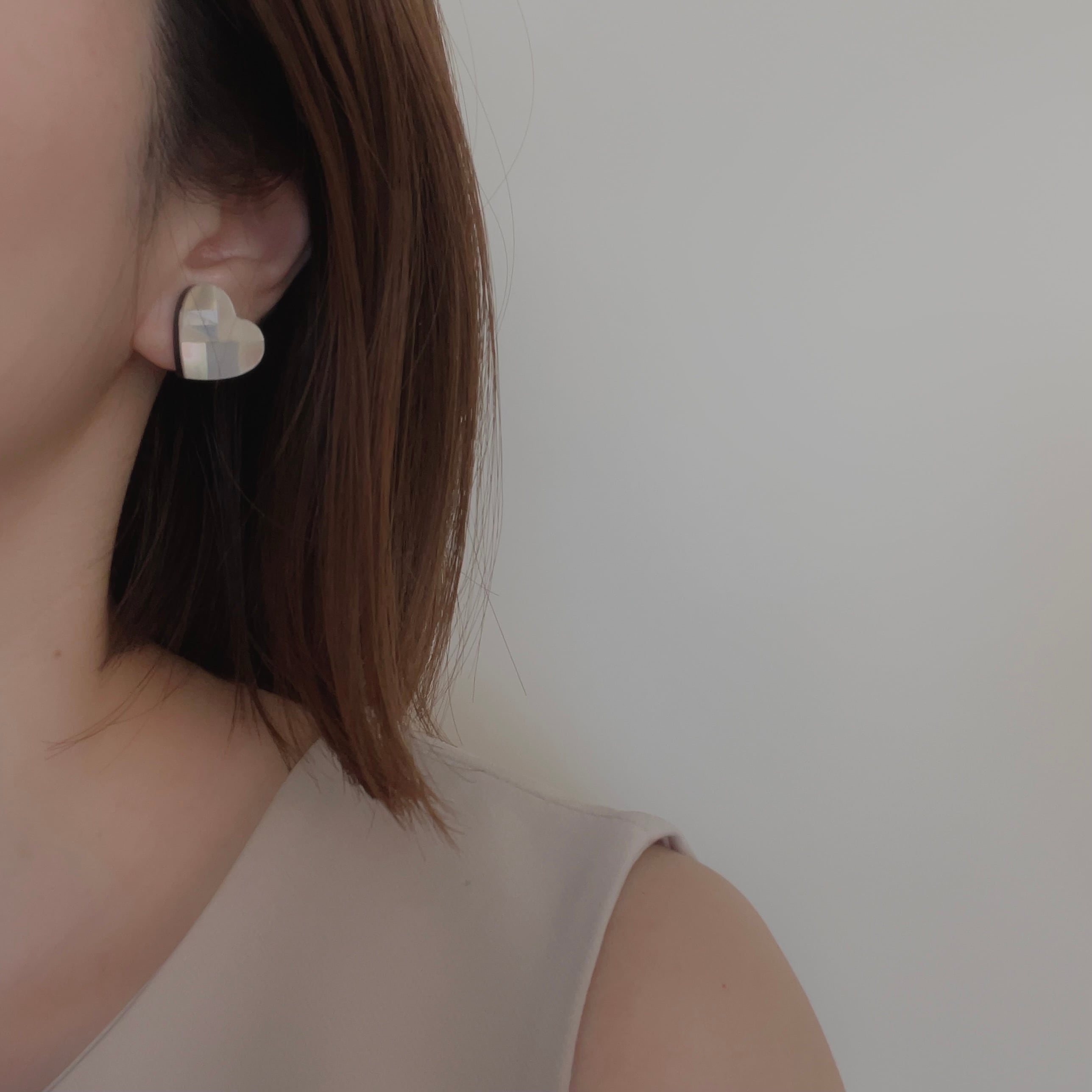 専用！【1点物】モザイクシェル ハート ピアス 14kgf 雑誌掲載//ハートモザイクシェルピアス | Handmade Accessory MU