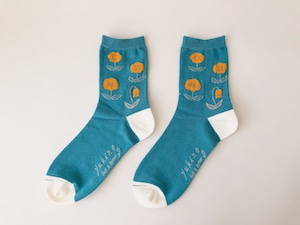 yukino textile socks 『Flowers』ブルー