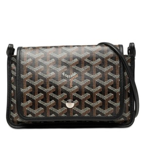 ゴヤール プリュメ 斜め掛け ショルダーバッグ ポーチウォレット ブラック ブラウン PVC レザー レディース GOYARD 【中古】