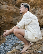 【SUNS】PIN STRIPE OPEN COLLAR LONG SLEEVE SHIRTS［RSS026］