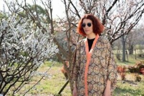 #92 Kimono jacket made from japanese silk kimono