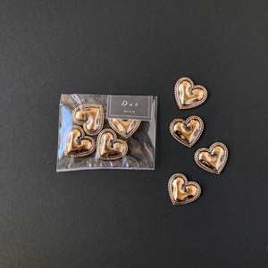 つぶつぶ縁ヴィンテージ風ハートデコパーツパック（4p）