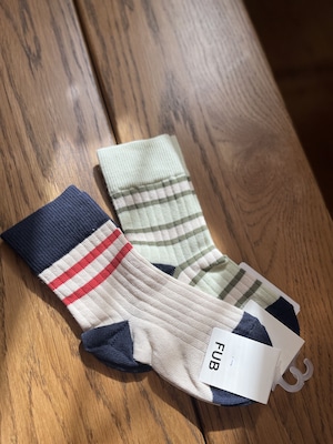 FUB / Two Tone stripe Socks/ APPLE&OLIVE