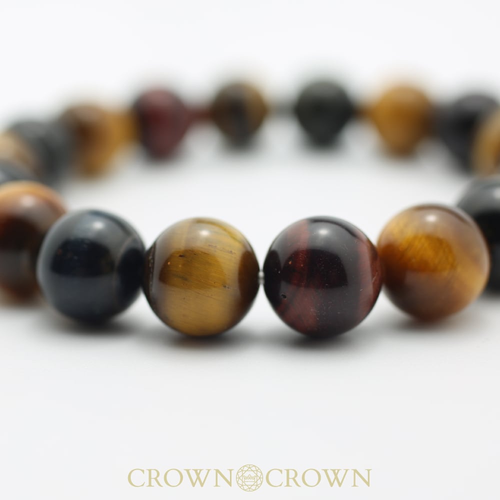 芸能人御用達】3色 タイガーアイ ブレスレット 約12mm 18球