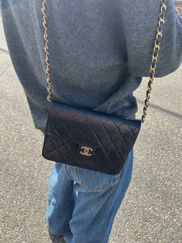 CHANEL シャネル マトラッセ ショルダーバッグ ブラック ココマーク ターンロック レザー チェーン vintage ヴィンテージ オールド tjbcjh