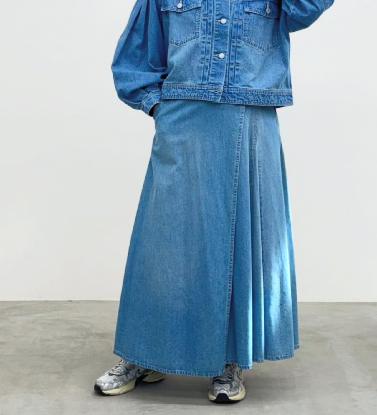 QTUME 8オンスデニム アシンメトリーデニムスカート　612-26007