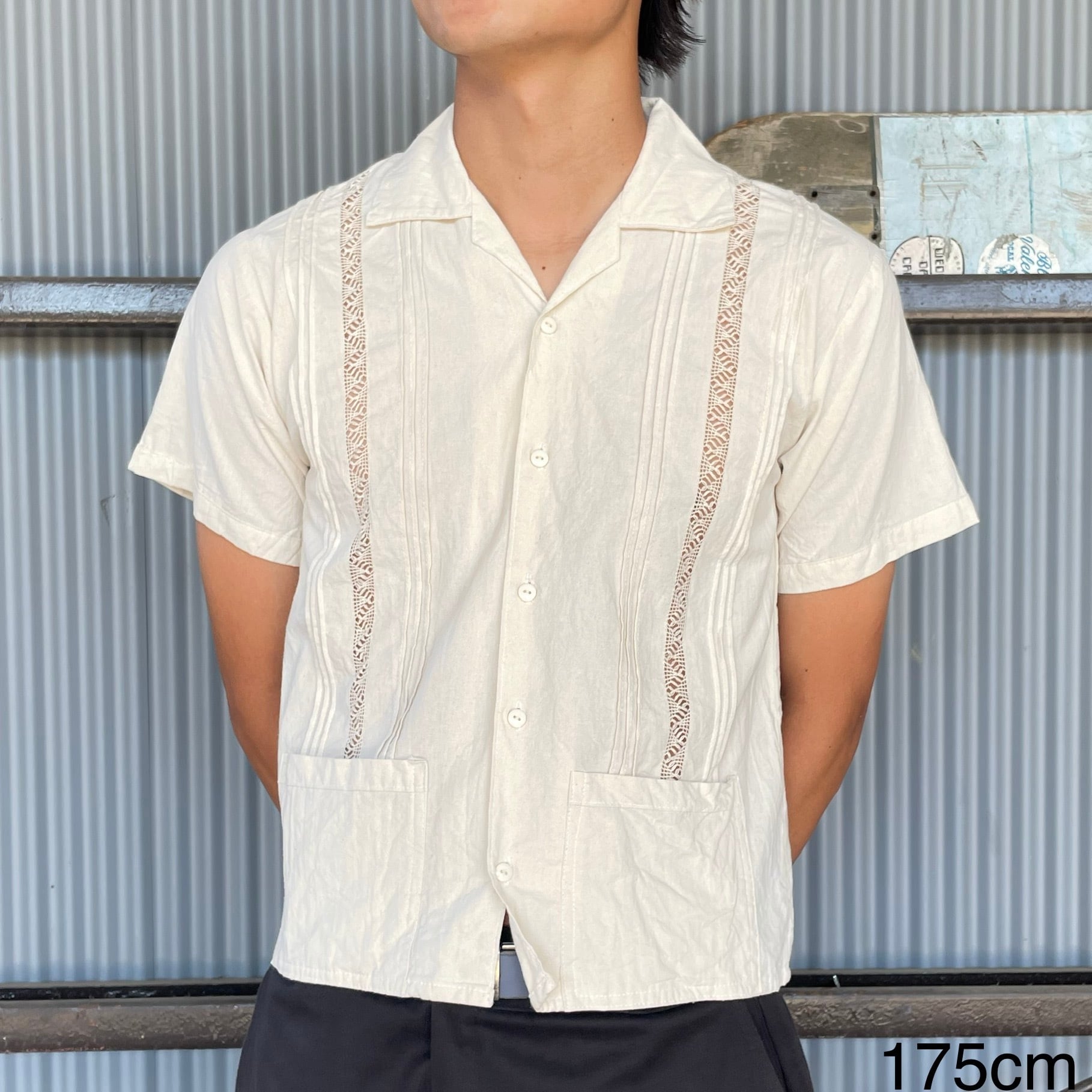 unknown 半袖キューバシャツ M相当 2ポケット | 古着屋OLDGREEN