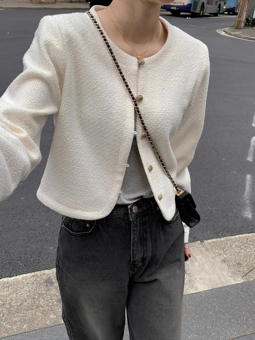 ノーカラーフレンチジャケット.1425