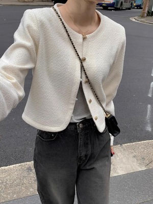 ノーカラーフレンチジャケット.1425