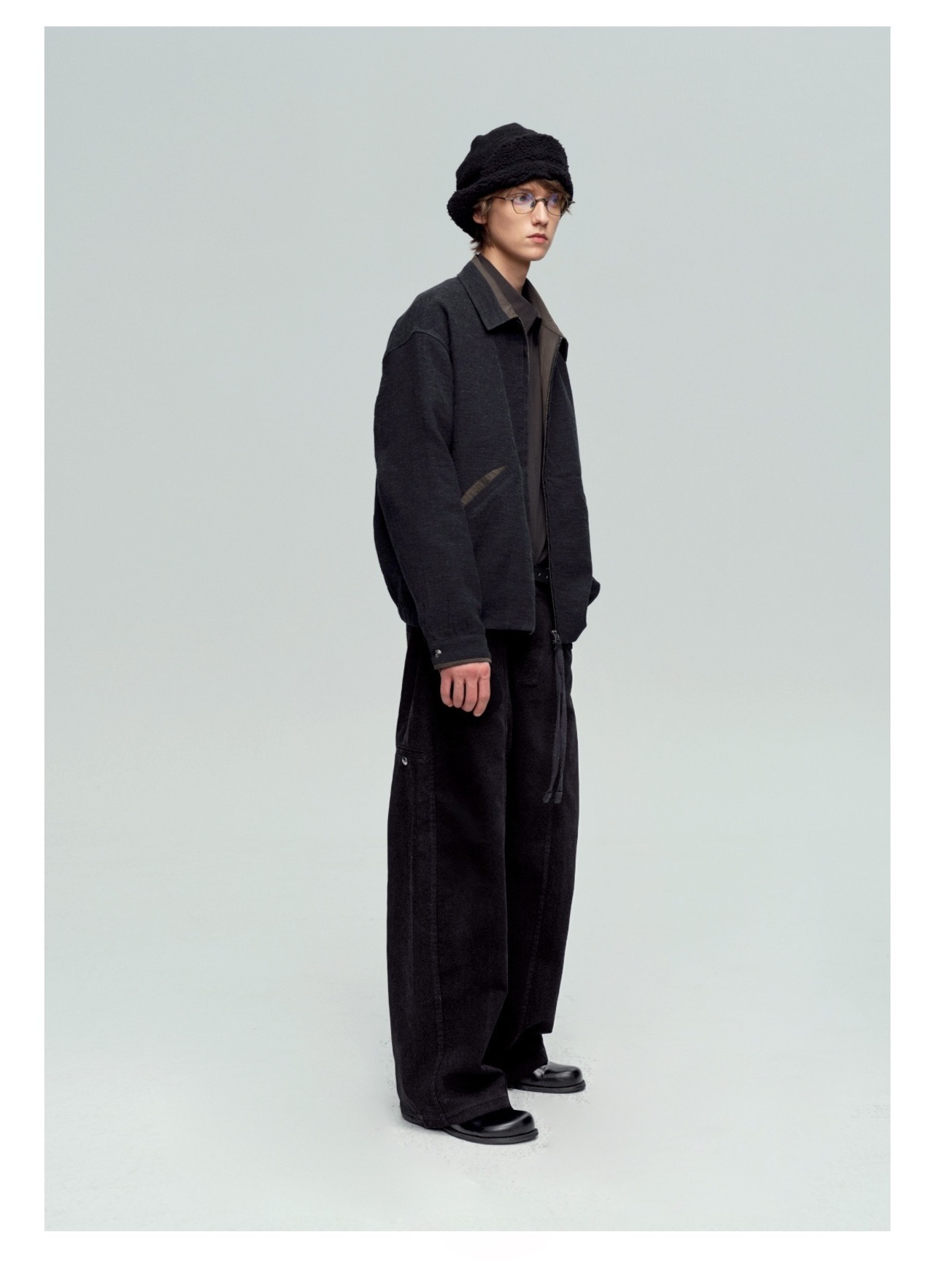 DECESOLO 25AW ウォッシュストレート ルーズパンツ