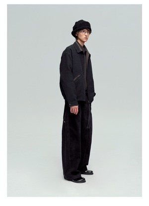 DECESOLO 25AW ウォッシュストレート ルーズパンツ