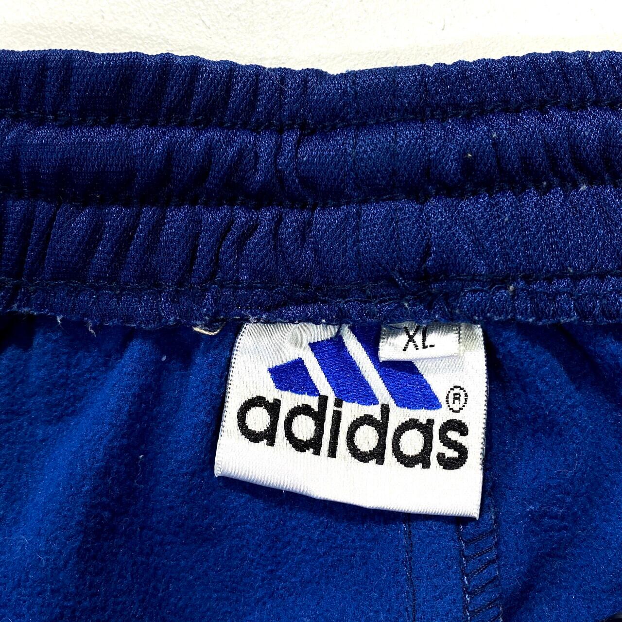 90年代 adidas アディダス ジャージパンツ メンズXL パフォーマンスロゴ ネイビー 青色 ダークブルー 古着【ロングパンツ】【SA2204】  cave 古着屋【公式】古着通販サイト