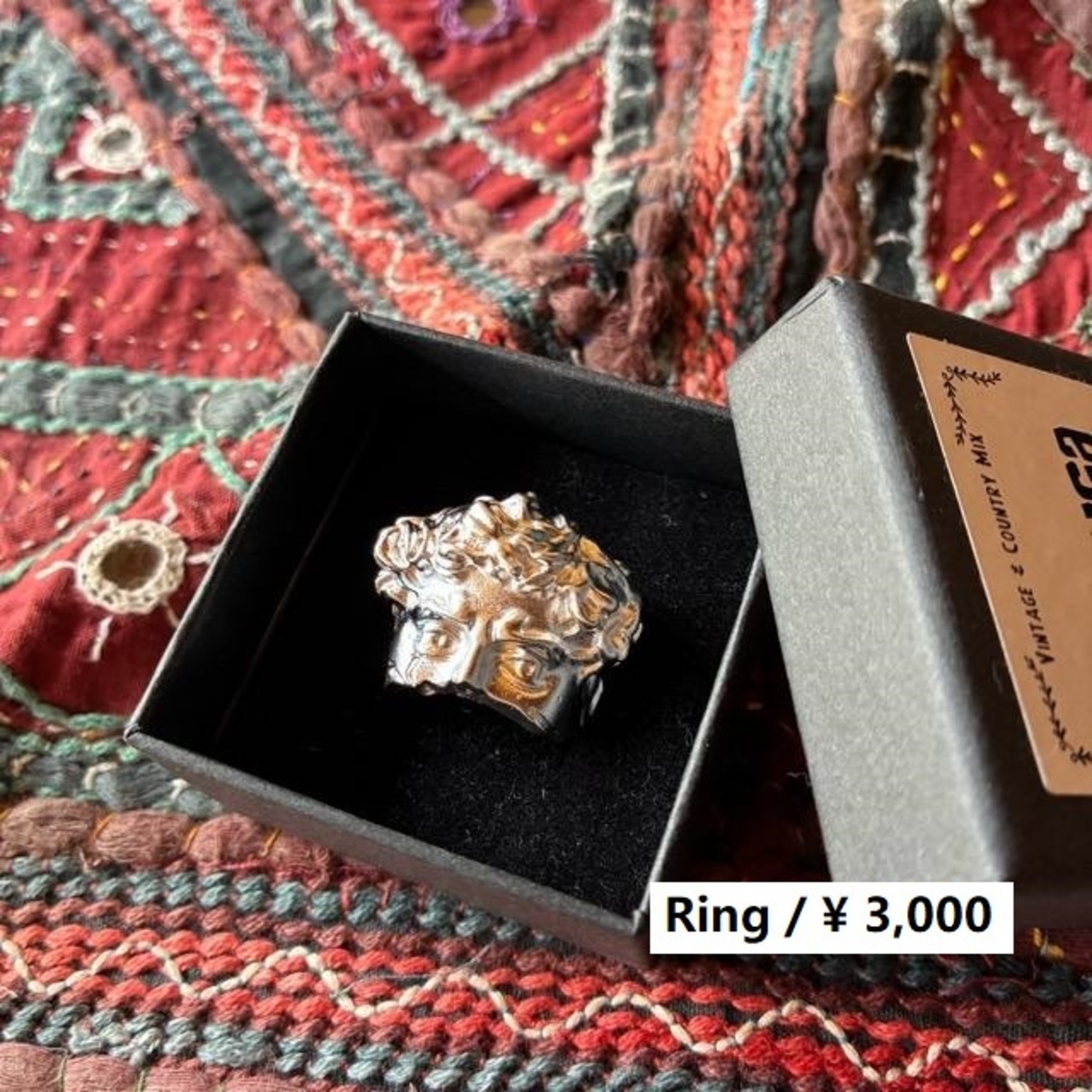 TOPANGA Jewelry 　One half face リング　マットシルバー　16号　指輪　アクセサリー　ジュエリー　プレゼント　シンプル　ヴィンテージ　アンティーク　ダビデ