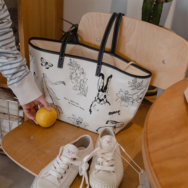 ウサギキャンバストートバッグ 10951
