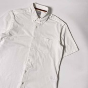 Paul Smith ポールスミス 鹿の子 BD ボタンダウン 半袖 シャツ XL/ホワイト メンズ