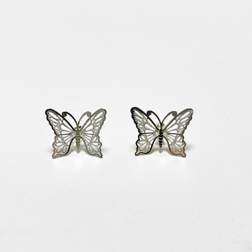 Old 925 Silver Butterfly Pirced Earrings