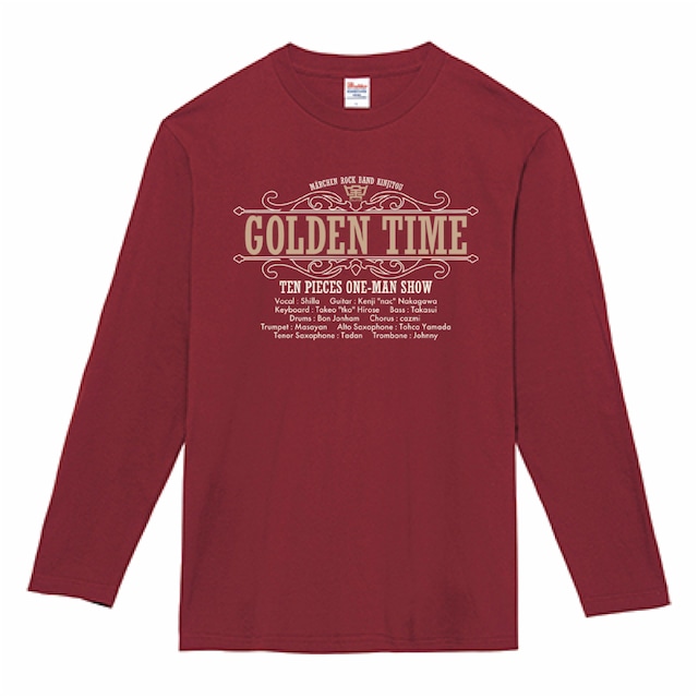 GOLDEN TIME ロングスリーブTシャツ バーガンディ