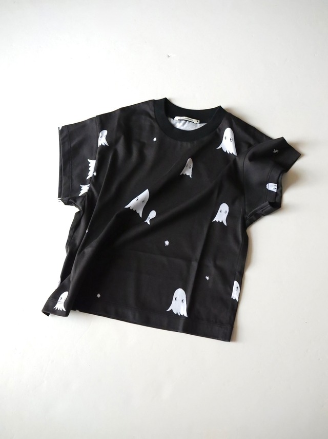 【 mina perhonen 26SS 】 troll “Tシャツ” / AES8536PD / black / 140-150cm