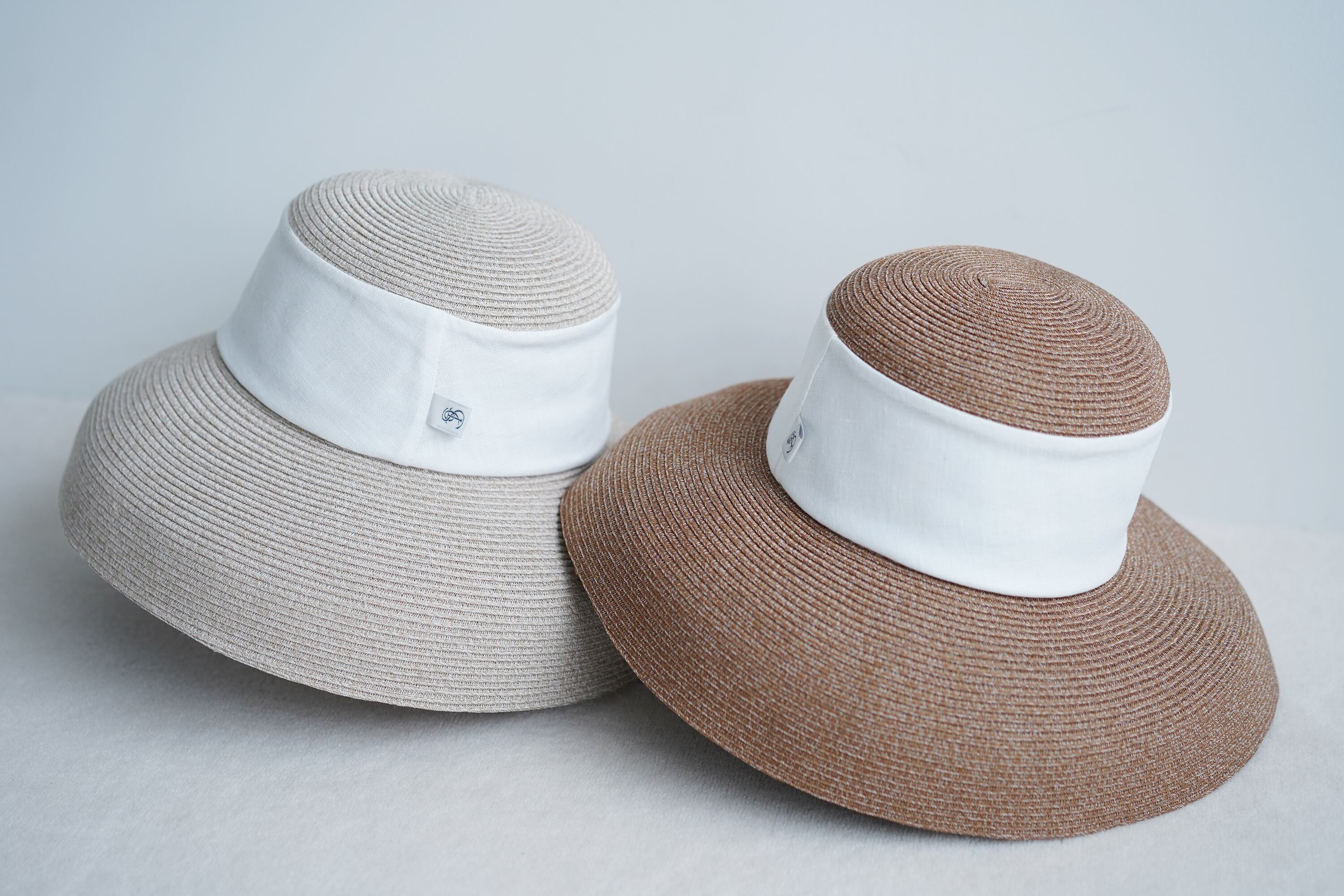 丸めて洗える SUMMER HAT ベージュ×白 | THE9SHOP