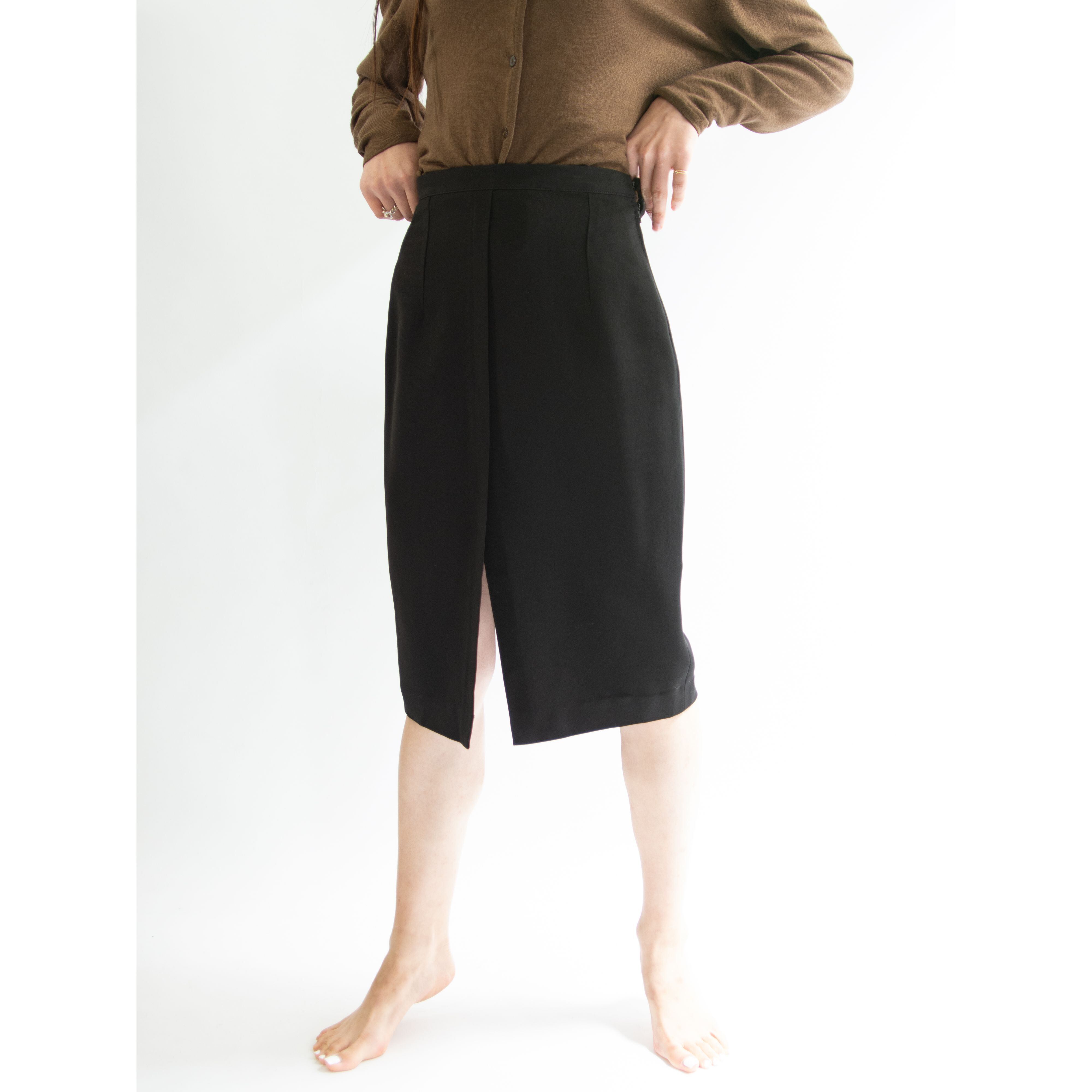 【roger sakoun】Made in France slit skirt(フランス製 アセテート スリットスカート)11d