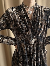 drape design animal pattern dress-5101-12