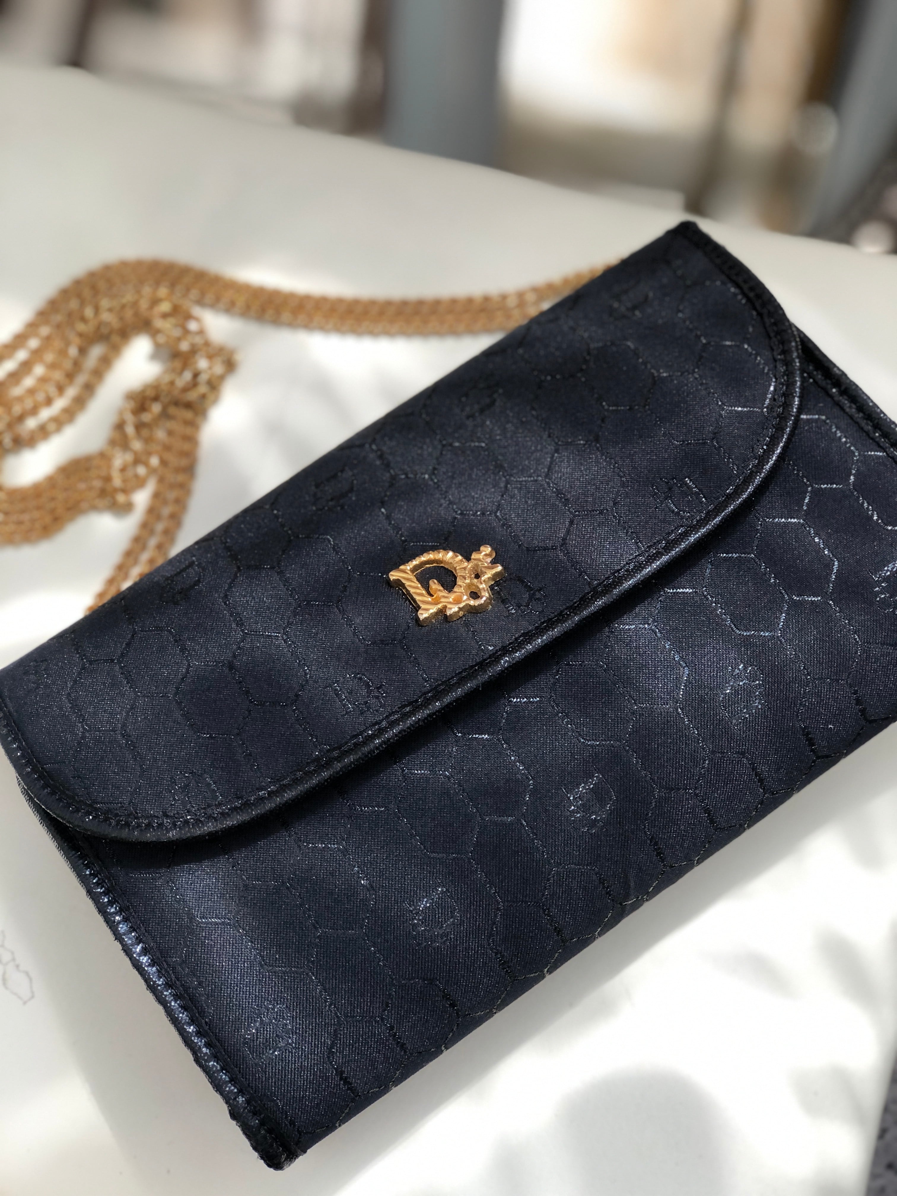 Christian Dior ディオール　ハニカム　Dior　ミニバッグ　チェーン　ショルダーバッグ　ブラック　vintage　ヴィンテージ　 オールドディオール　8ydyef   VintageShop solo powered by BASE