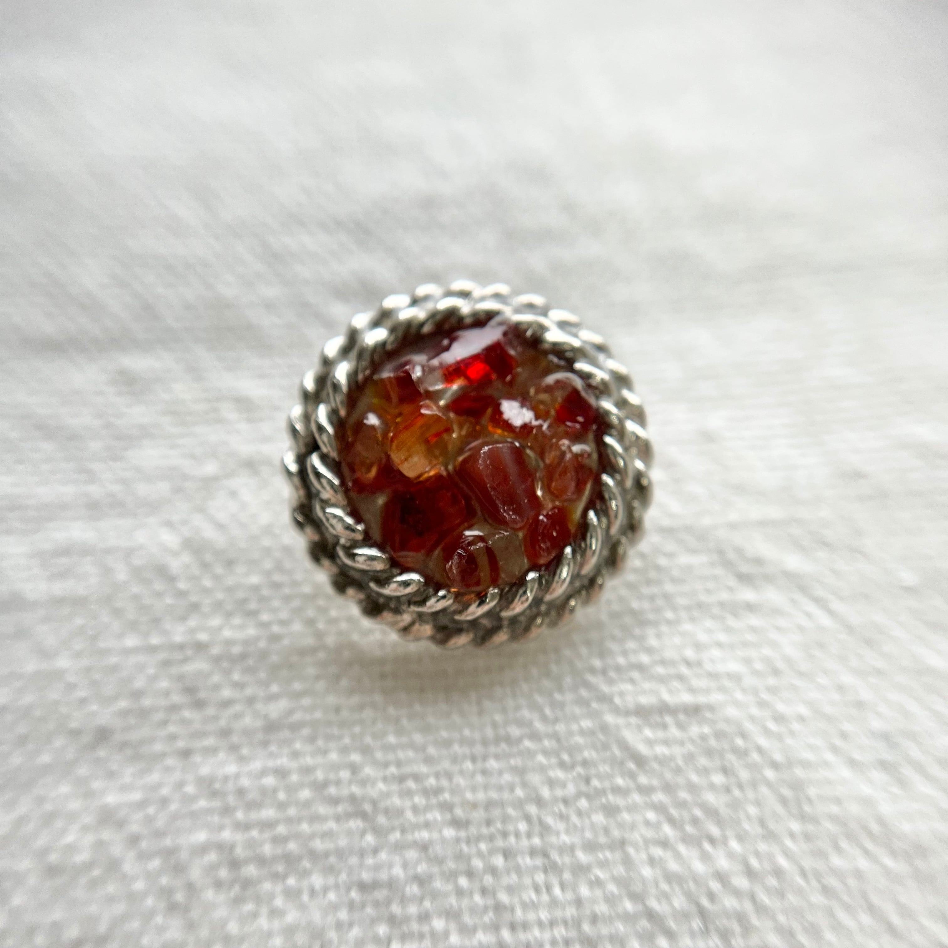 シルバーチェーン×レッド系クラッシュアイス 18㎜