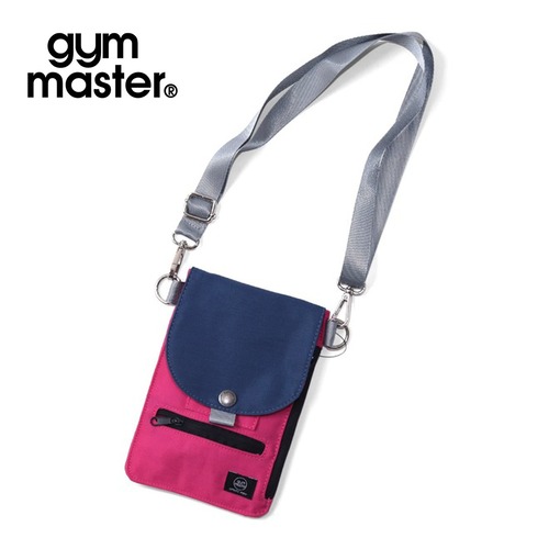 gym master ジムマスター フラップスマホショルダー ナイロン スマホポーチ ショルダーバッグ G721798 ネイビー×ピンク