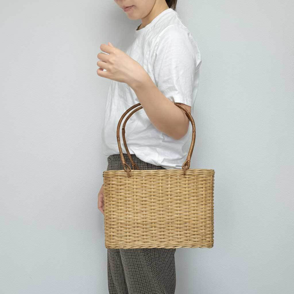 【美品】anuansリングハンドルラタンバッグ　カゴバッグ anuans 【BAGMATI】リングハンドルラタンバッグ アニュアンス バッグ