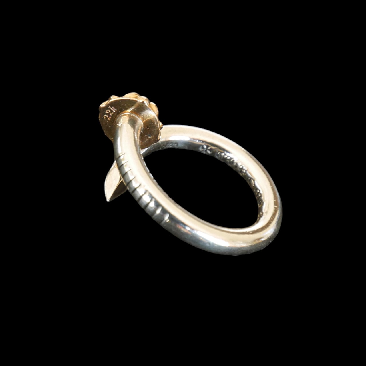 クロムハーツ クロスボール Nail Ring 22K Silver リング