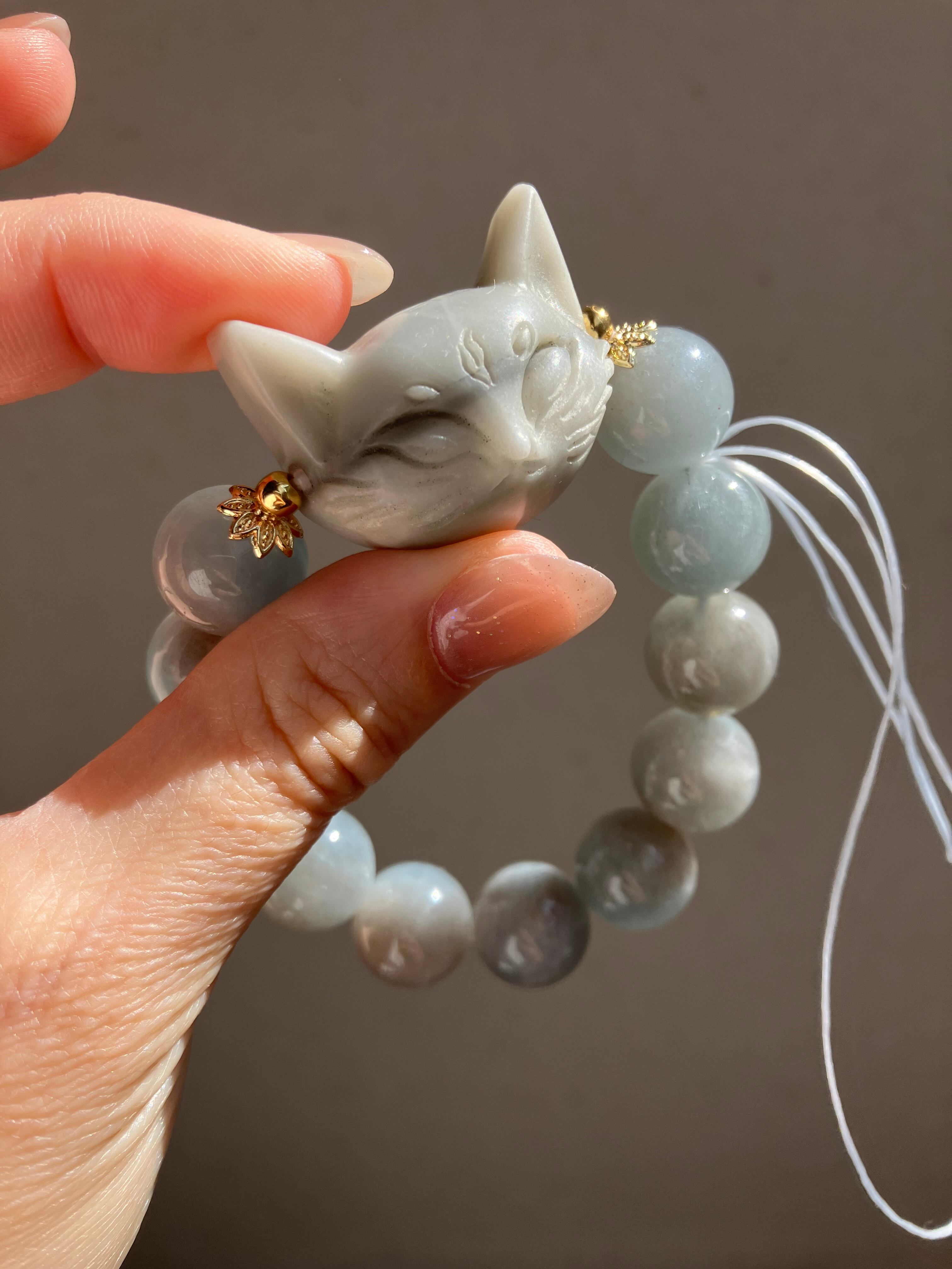 アクセサリー 猫の手作りブレスレット⑦