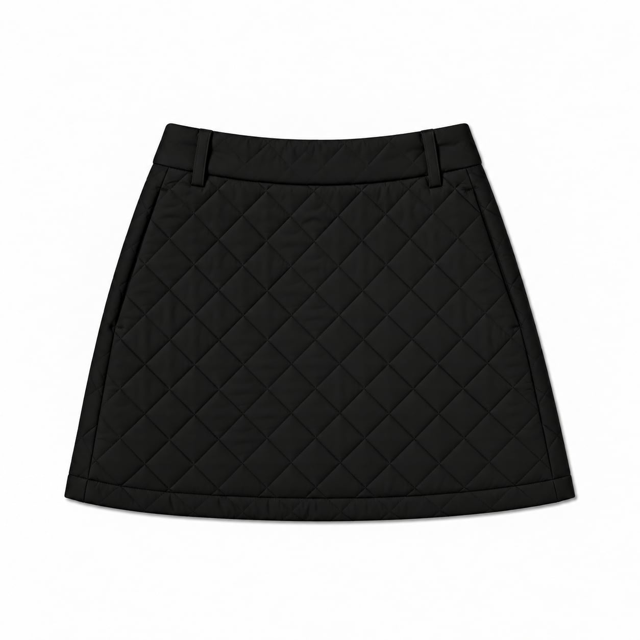 QUILTED TRACK SKIRT (BLK)