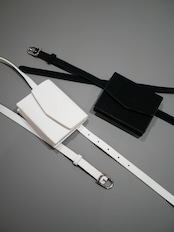 25aw 受注アイテム : RITSUKO KARITA - Two-way leather pouch belt〔rich〕Milk