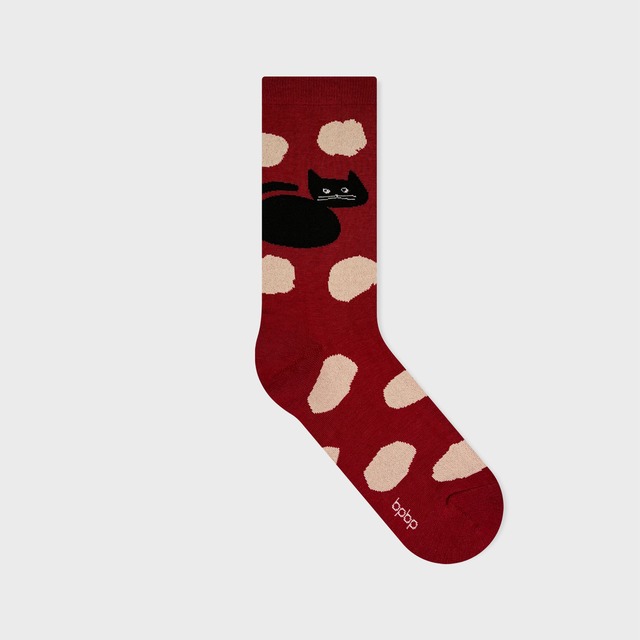 【JIN KITAMURA】北村人 SOCKS DOT POODLE ソックス ドット 黒猫