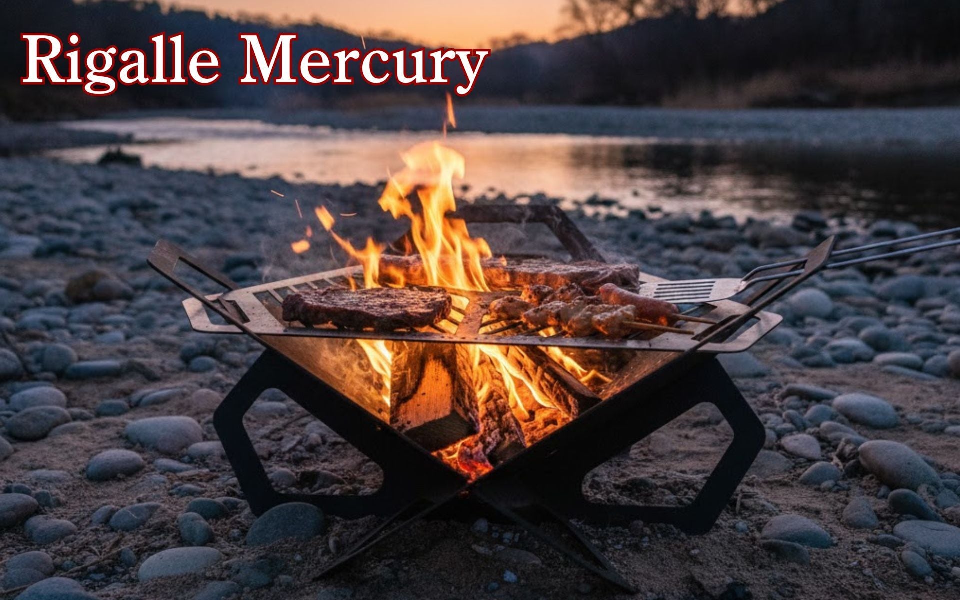 新品販売/Rigalle Mercury 低くてかっこいいフォルム 焚き火台 ソロ 焚き火グリル リガファイア 鋼鉄 ブラック 1〜4人用